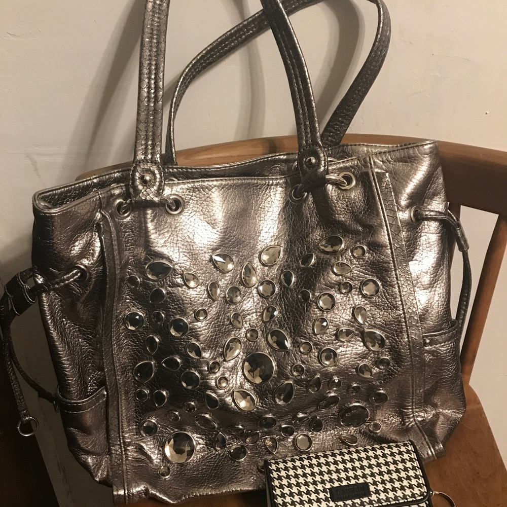 ❌ SOLD Kathy Leather Stone Silver Handbag